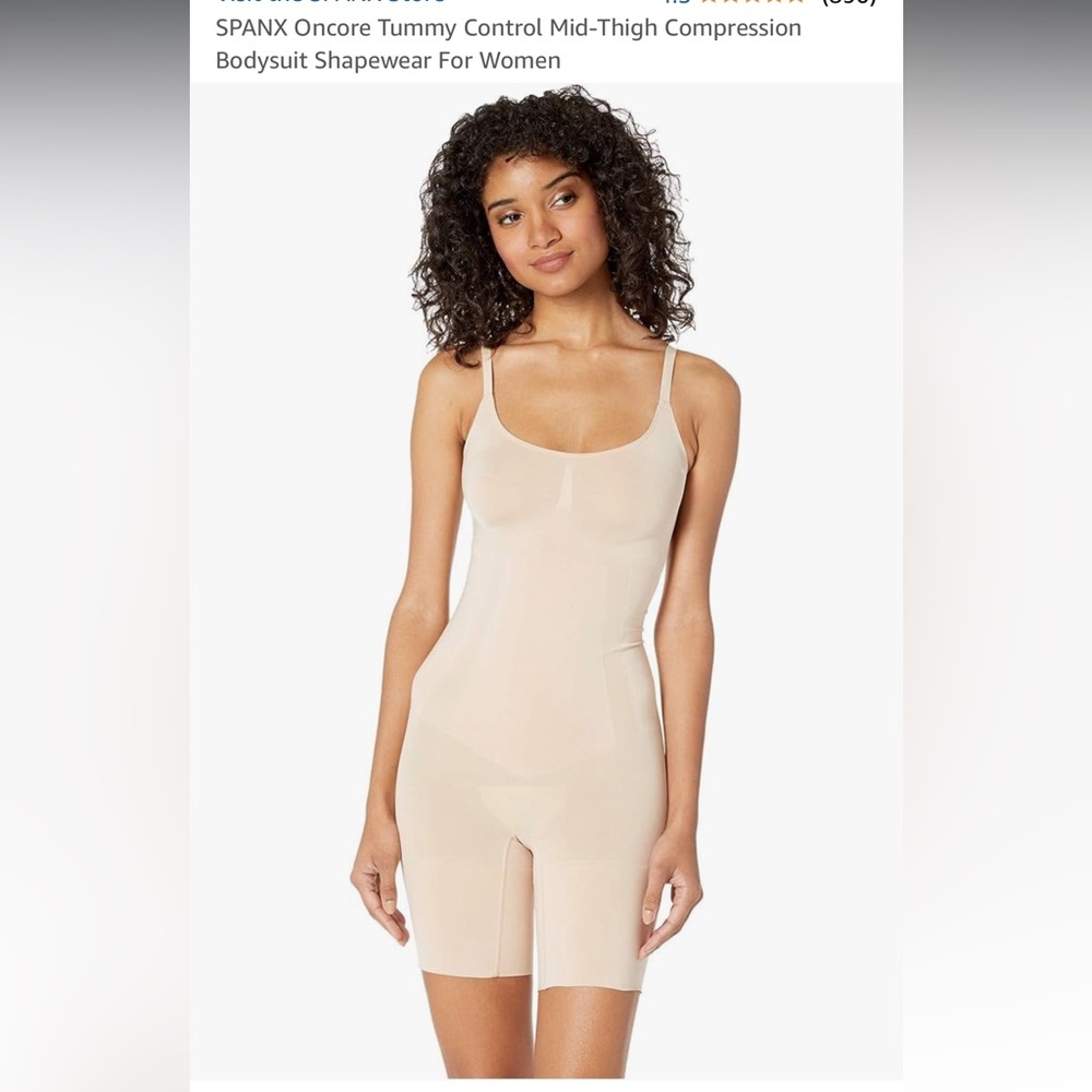 SPANX Oncore Tummy Control Mid-Thigh Compression Bodysuit Shapewear Small NWOT
